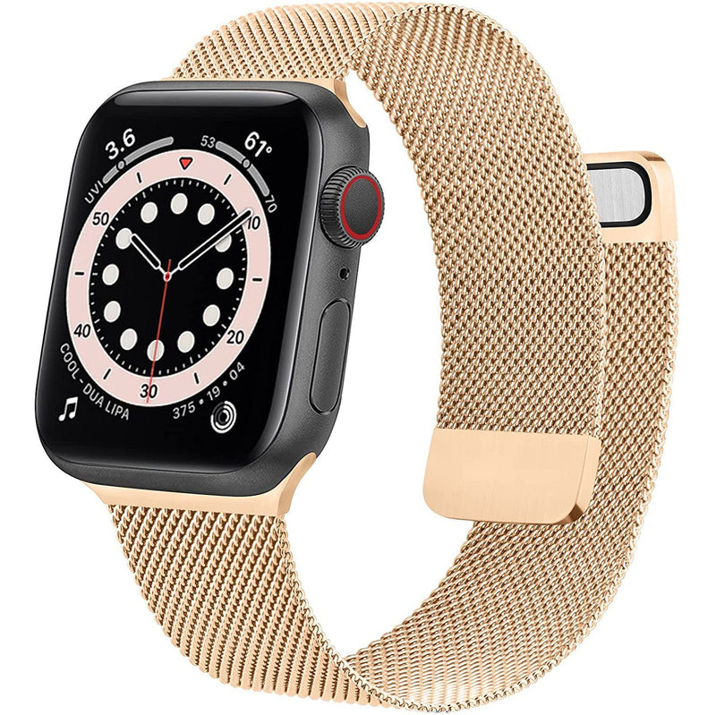 Stainless Steel Mesh Strap Replacement for iWatch Series 6 5 4 3 2 1 SE Smart Watches Rose Gold 38mm/40mm - DailySale