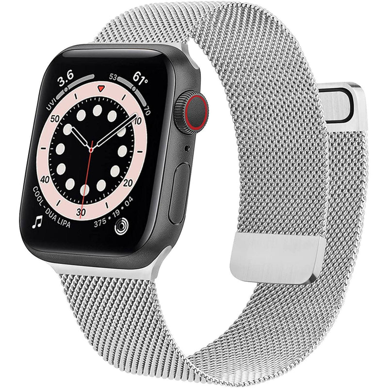 Stainless Steel Mesh Strap Replacement for iWatch Series 6 5 4 3 2 1 SE Smart Watches Silver 38mm/40mm - DailySale