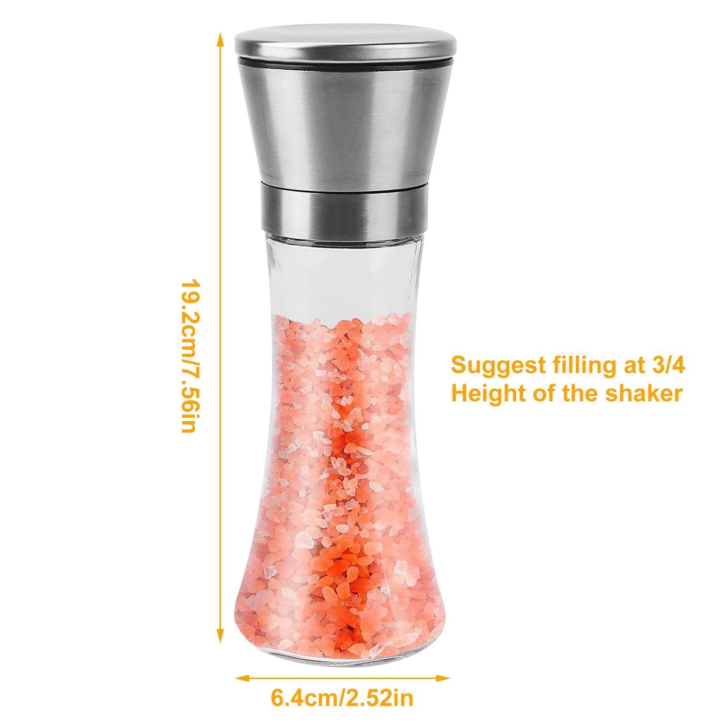 Stainless Steel Salt Pepper Grinder with Adjustable Coarseness Kitchen & Dining - DailySale