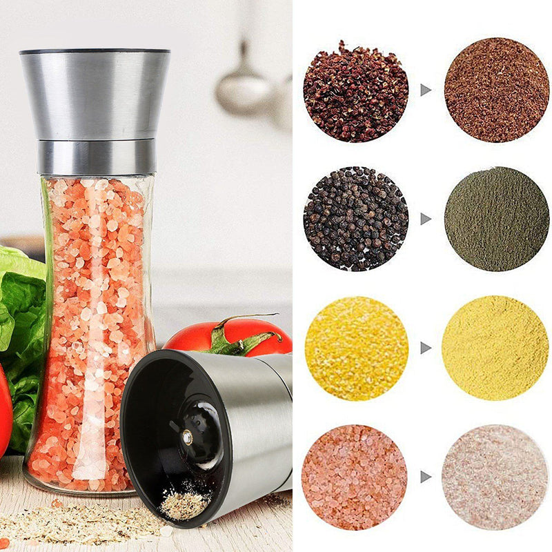 Stainless Steel Salt Pepper Grinder with Adjustable Coarseness Kitchen & Dining - DailySale