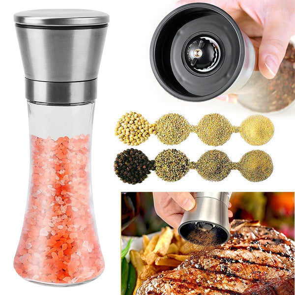 Stainless Steel Salt Pepper Grinder with Adjustable Coarseness Kitchen & Dining - DailySale