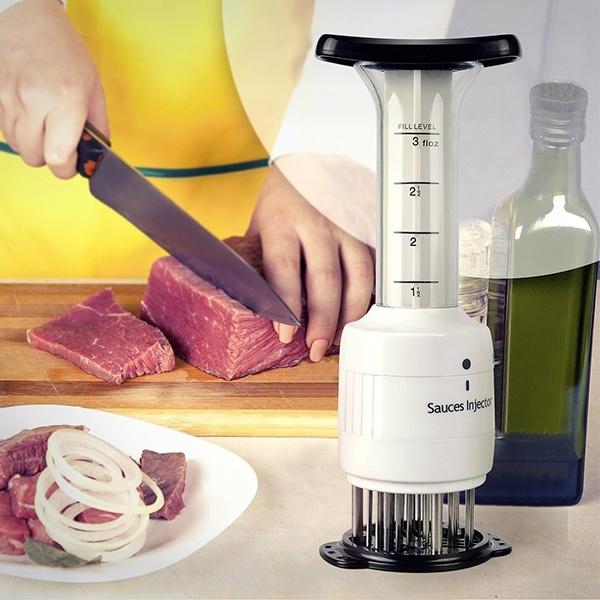 Stainless Steel Seasoning and Marinade Injector Needle Meat Tenderizer Kitchen & Dining - DailySale