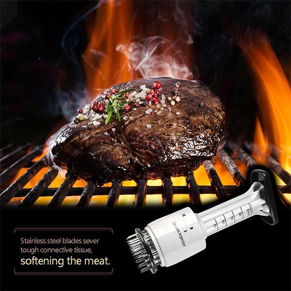 Stainless Steel Seasoning and Marinade Injector Needle Meat Tenderizer Kitchen & Dining - DailySale