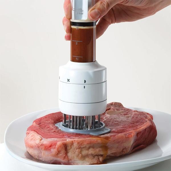 Stainless Steel Seasoning and Marinade Injector Needle Meat Tenderizer Kitchen & Dining - DailySale