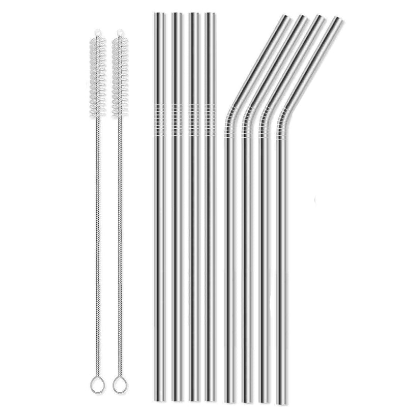 Stainless Steel Straws Kitchen Essentials Straight & Bent - DailySale
