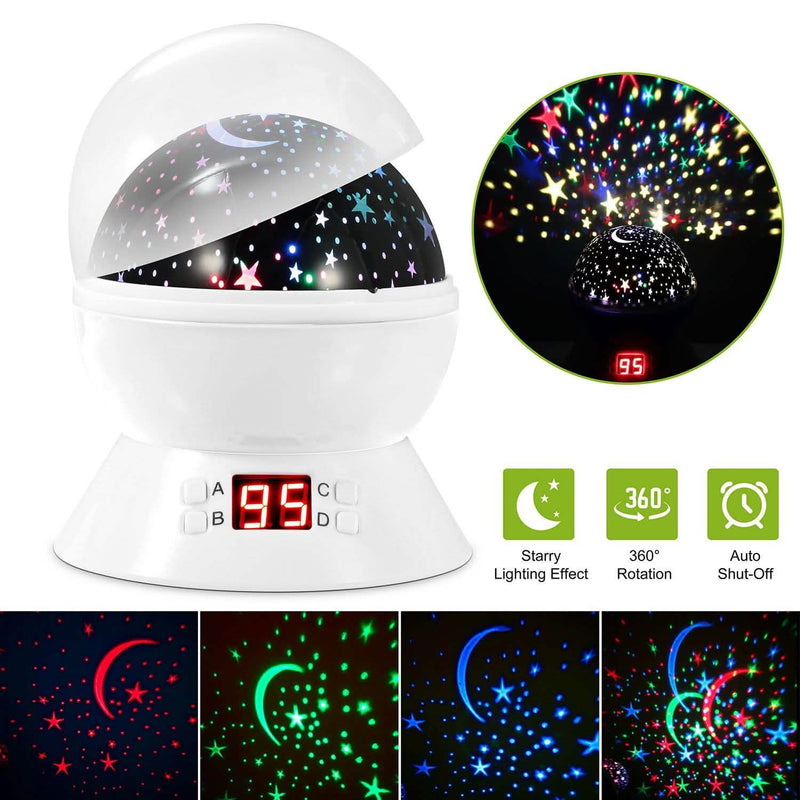 Star Moon LED Projector Lamp Kids Night Light Indoor Lighting - DailySale