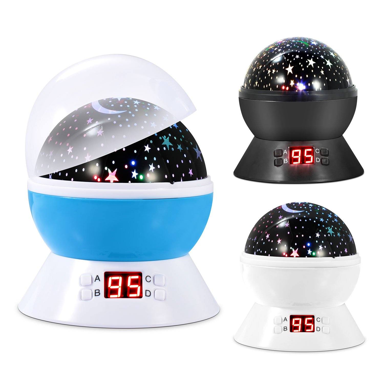 Star Moon LED Projector Lamp Kids Night Light Indoor Lighting - DailySale