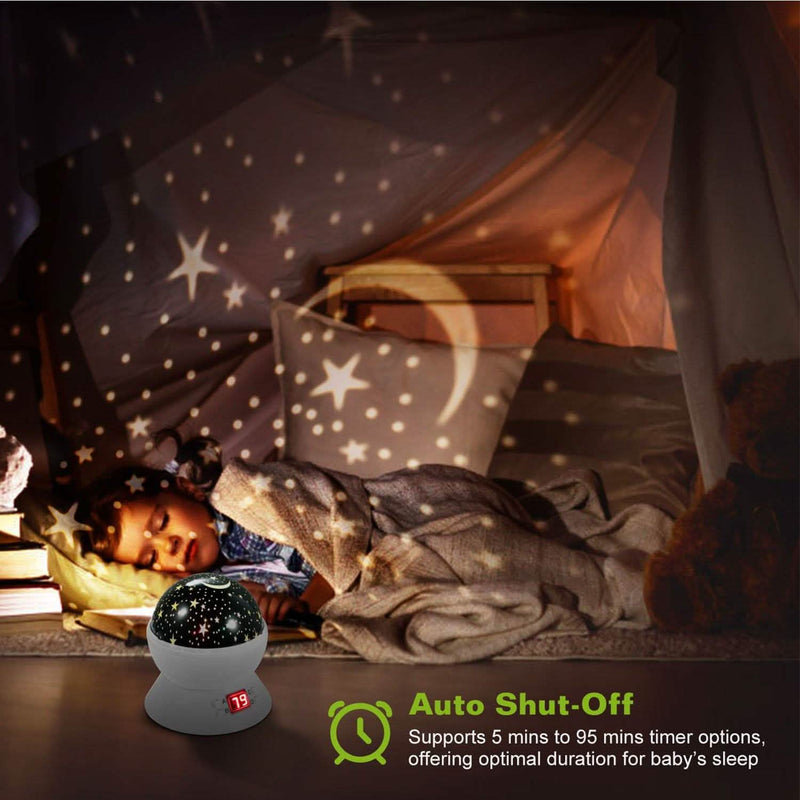 Star Moon LED Projector Lamp Kids Night Light Indoor Lighting - DailySale