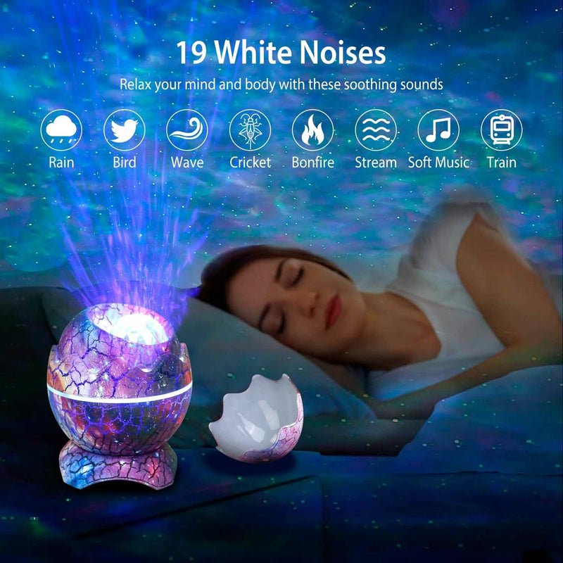 Star Project Lamp Galaxy Light Dinosaur Egg with Wireless Speaker and Remote Control Indoor Lighting - DailySale