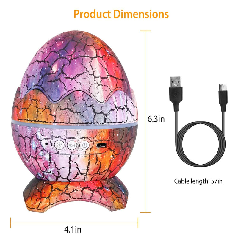 Star Project Lamp Galaxy Light Dinosaur Egg with Wireless Speaker and Remote Control Indoor Lighting - DailySale