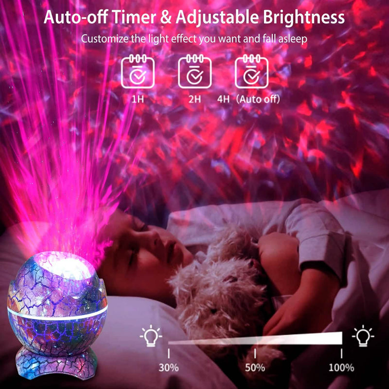 Star Project Lamp Galaxy Light Dinosaur Egg with Wireless Speaker and Remote Control Indoor Lighting - DailySale