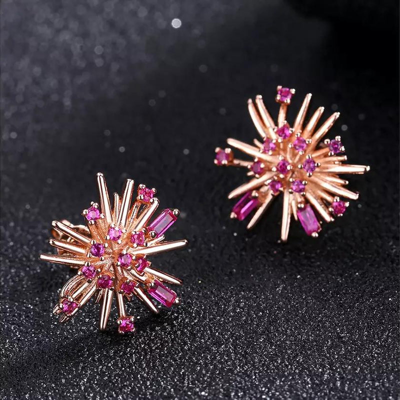 Starburst Swarovski Crystal Stud Earring in 18K Rose Gold Earrings - DailySale