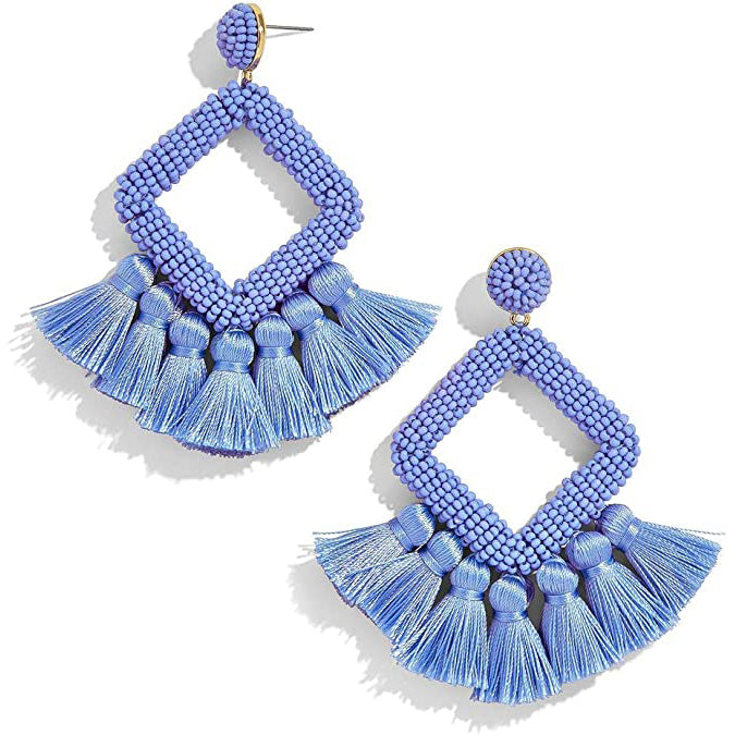 Statement Boho Drop Earrings Earrings Blue - DailySale