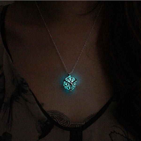 Steampunk Pretty Magic Round Fairy Locket Glow In The Dark Pendant Necklace Necklaces - DailySale