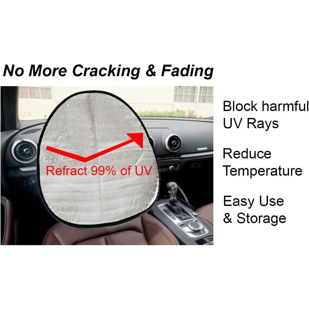 Steering Wheel Sun Protection Heat Reflective Cover Protector Cover Automotive - DailySale