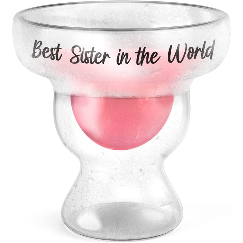 Stemless 12oz Double Wall Freezable Gel Chiller Cocktail Glass Wine & Dining Best Sister in the World - DailySale