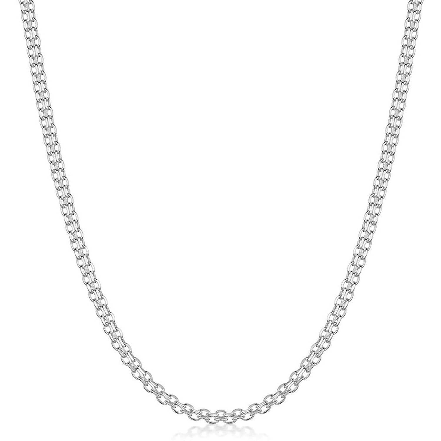 Sterling Silver 2.2mm Italian Bismark Chain Necklace Necklaces 16" - DailySale