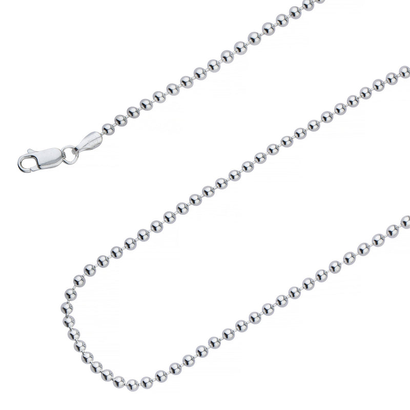 Sterling Silver 5mm Bead Ball Chain Necklace 925 Italy Necklaces 18" - DailySale
