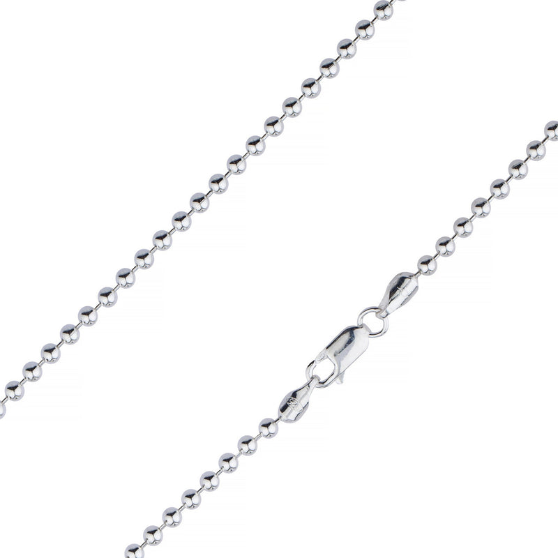 Sterling Silver 5mm Bead Ball Chain Necklace 925 Italy Necklaces - DailySale