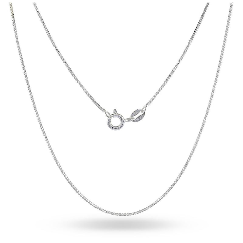 Sterling Silver .8MM Unisex Box Chain Necklace Necklaces 16" - DailySale
