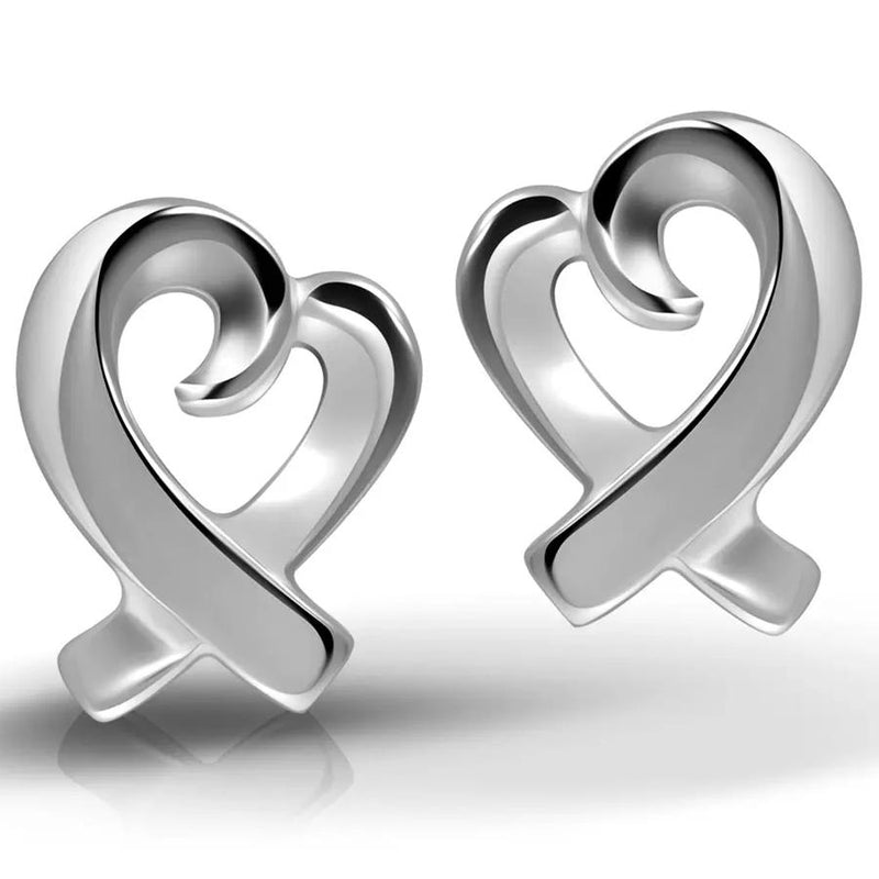 Sterling Silver Classic Open Heart Earrings Earrings - DailySale