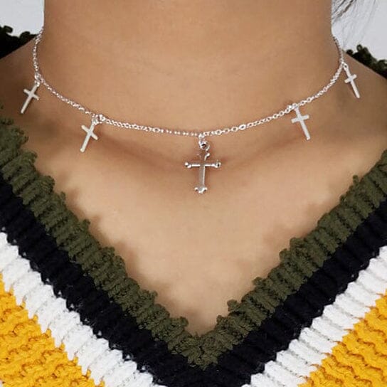 Sterling Silver Cross Lariat Necklace Necklaces - DailySale