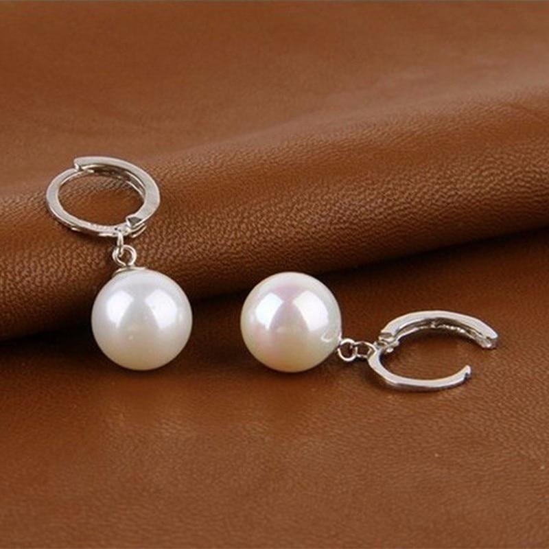 Sterling Silver Diamond Cut Pearl Drop Earrings Jewelry - DailySale