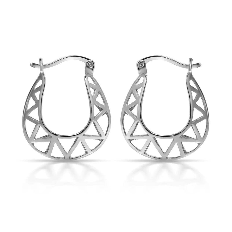 Sterling Silver Fancy Hoop Earrings by Paolo Fortelini Earrings - DailySale