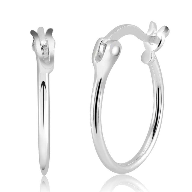 Sterling Silver French Lock Hoops Earrings - DailySale