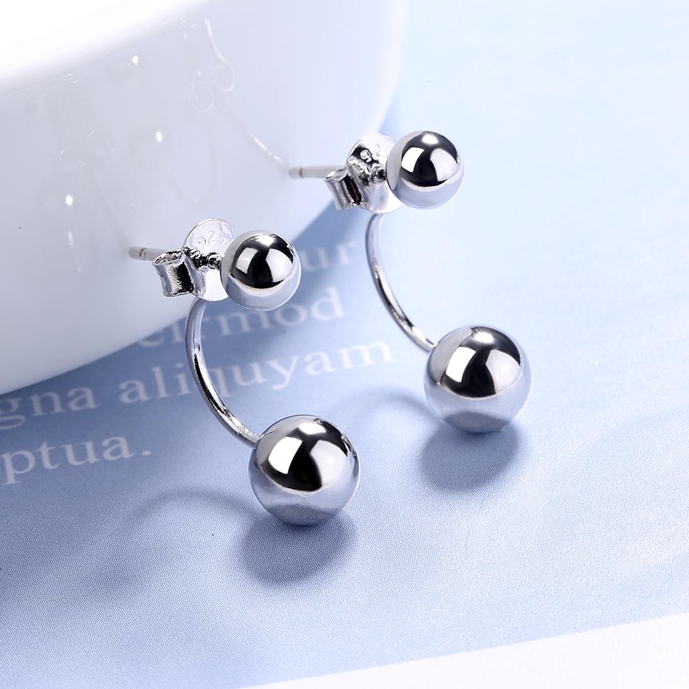 Sterling Silver Front to Back Orb Ball Earrings Earrings - DailySale