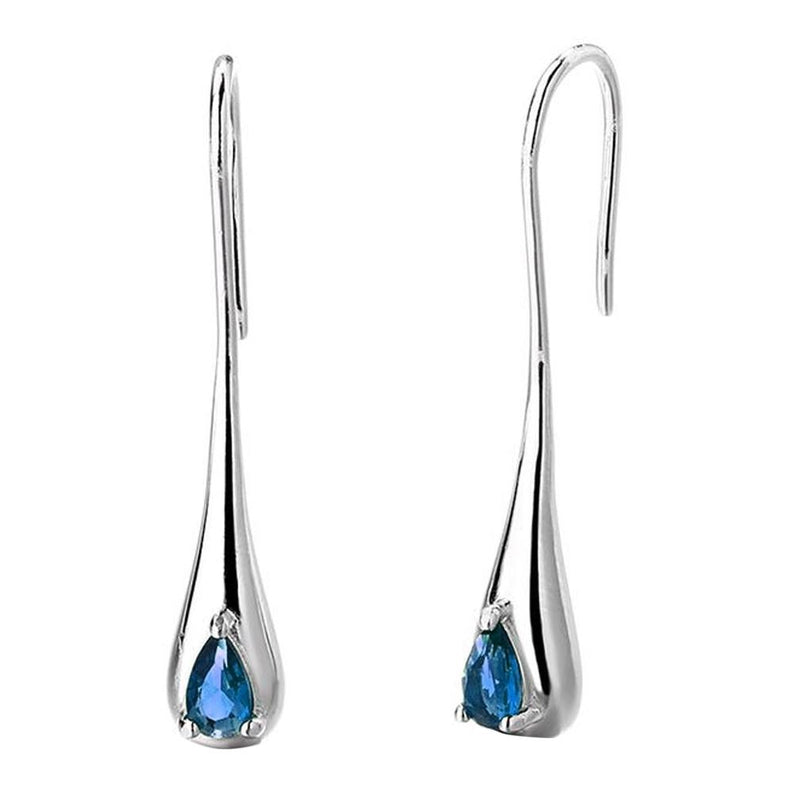 Sterling Silver Gemstone Water Drop Earrings Jewelry Sapphire - DailySale