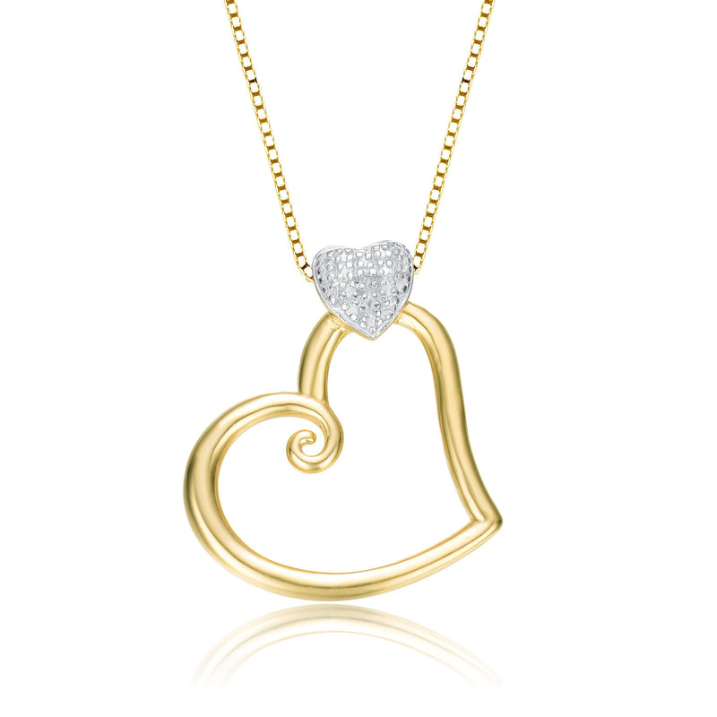 Sterling Silver Gold Heart Pendant Necklaces - DailySale