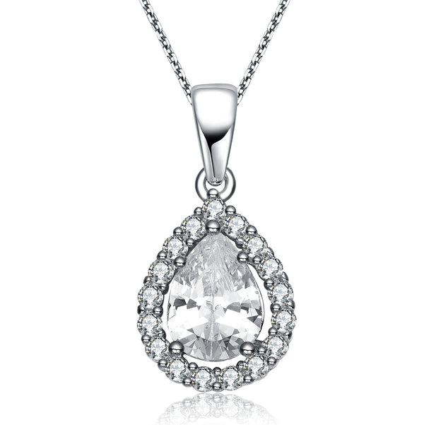 Sterling Silver Halo Pendant Necklaces - DailySale