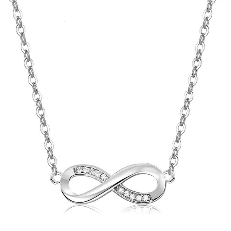 Sterling Silver Infinity Pendant Love Necklace Jewelry - DailySale