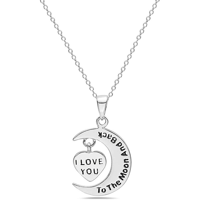 Sterling Silver Inspirational Pendant Necklace Necklaces Dangling Heart - DailySale