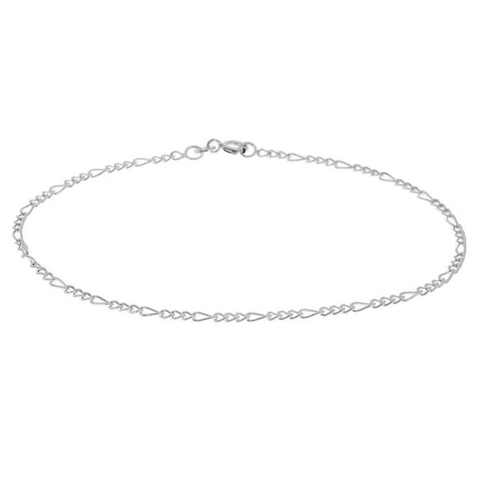 Sterling Silver Italian Made Anklets Bracelets Figaro - DailySale