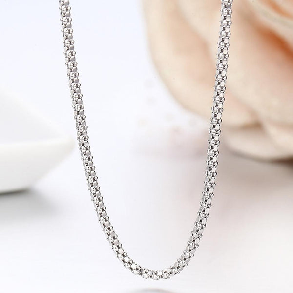 Sterling Silver Italian Popcorn Chain Necklace Jewelry - DailySale