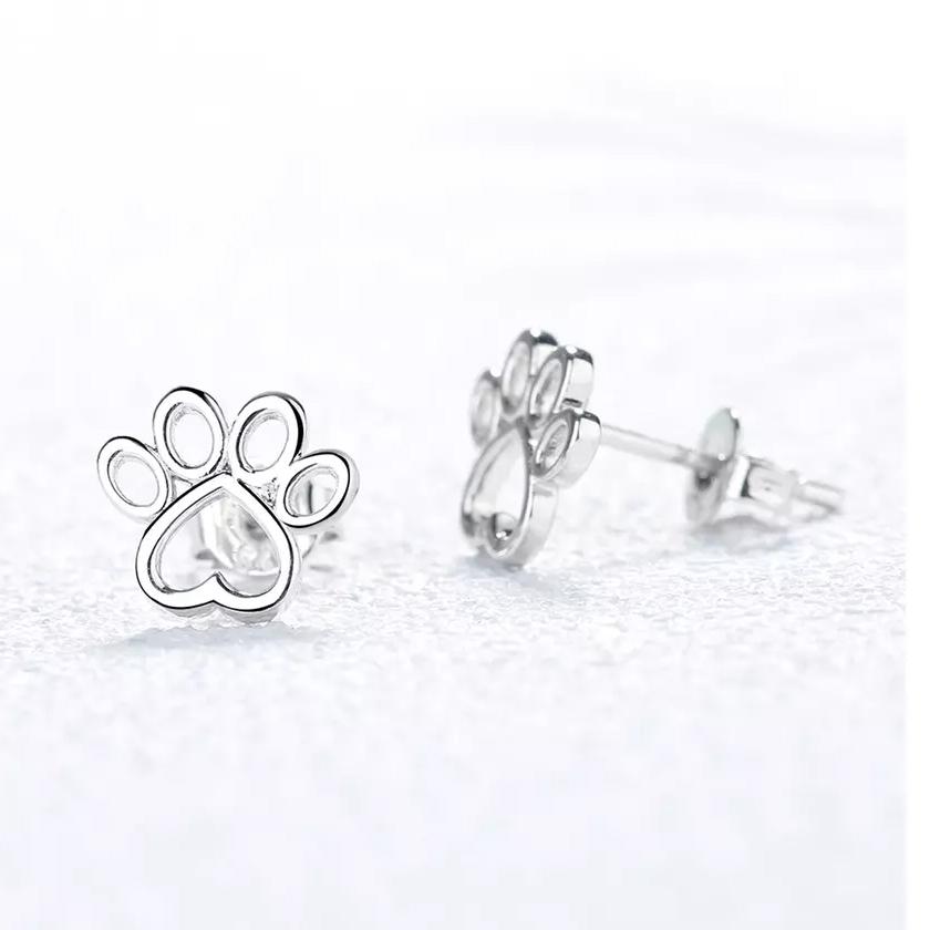 Sterling Silver Paw Stud Earrings Earrings - DailySale