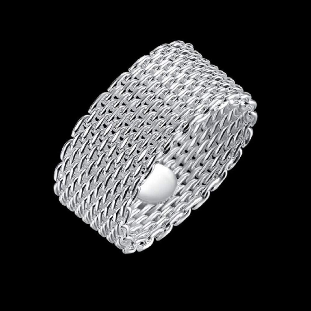 Sterling Silver Plated Woven Mesh Ring Rings - DailySale