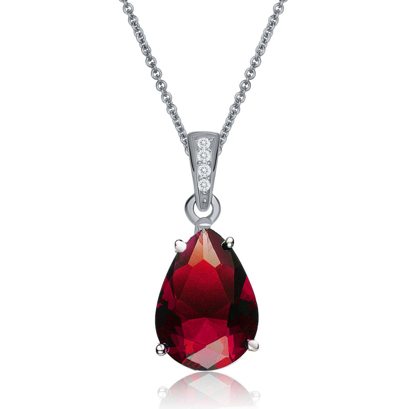 Sterling Silver Red CZ Pendant necklace Necklaces - DailySale