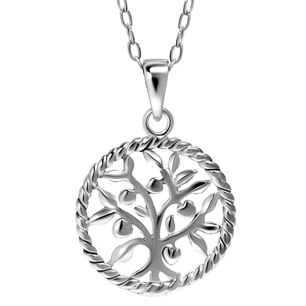 Sterling Silver Round Tree Of Life Necklace Jewelry - DailySale