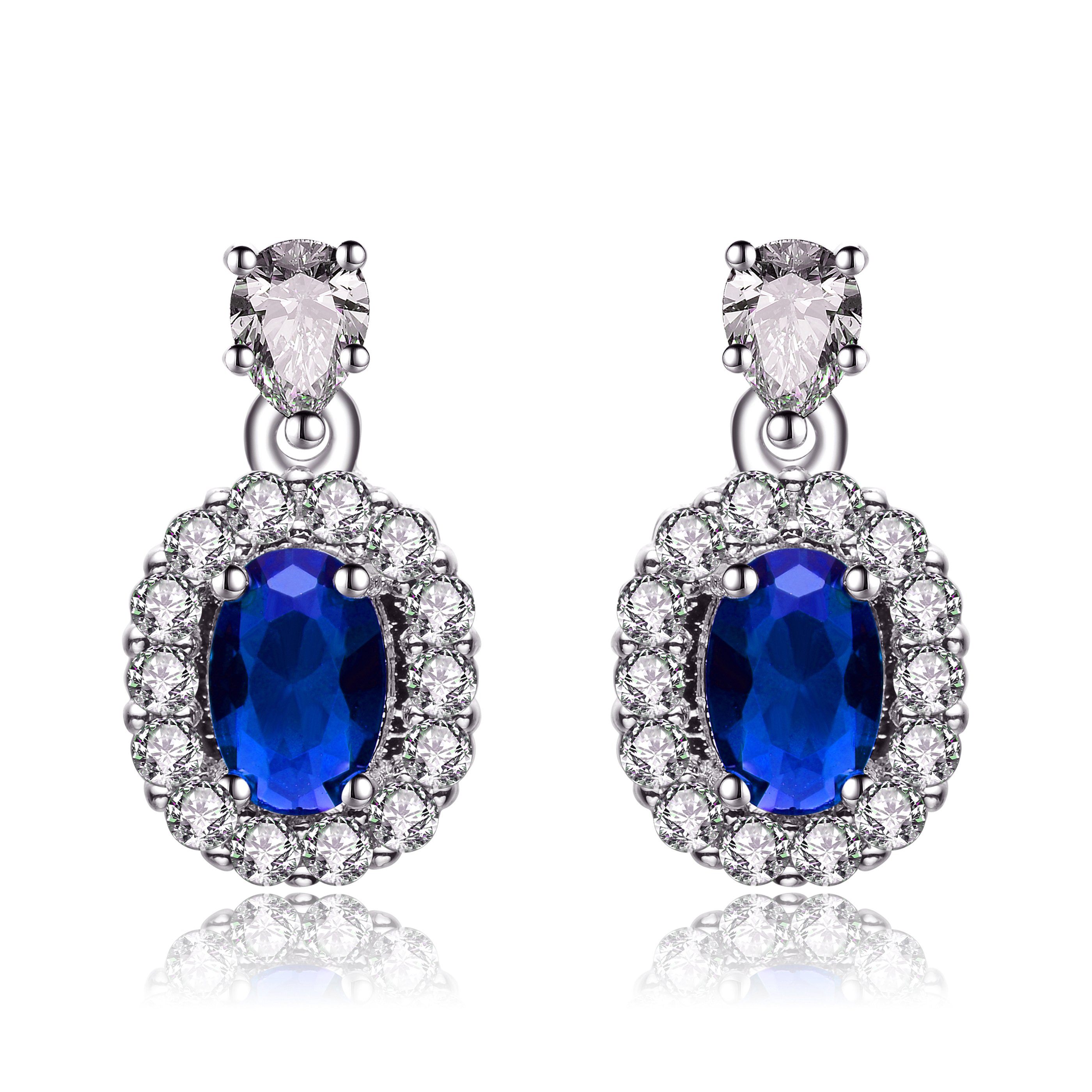 Sterling Silver Sapphire Earrings Earrings - DailySale