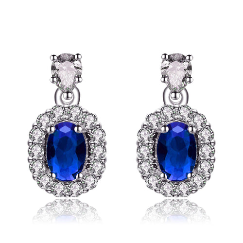 Sterling Silver Sapphire Earrings Earrings - DailySale
