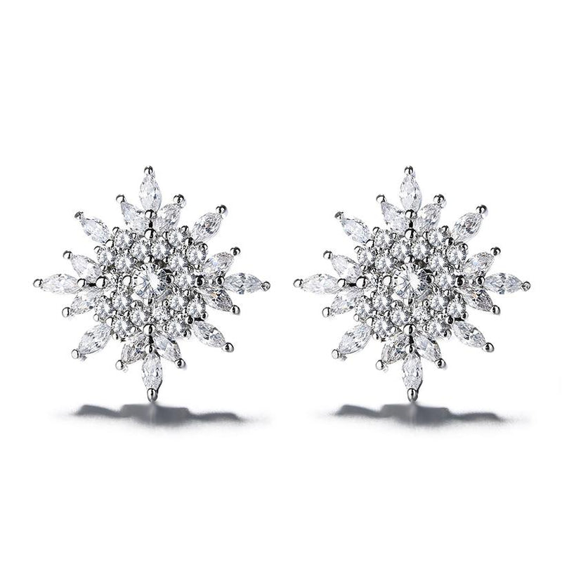 Sterling Silver Starburst Stud Earrings With Swarovski Crystals Jewelry - DailySale