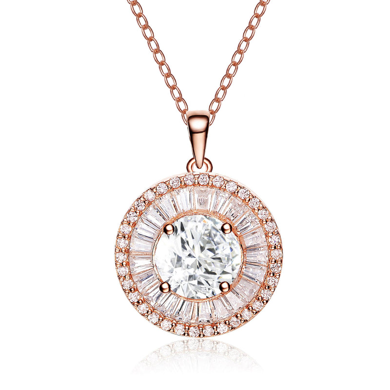 Sterling Silver with Rose Gold Plated Pendant Necklaces - DailySale