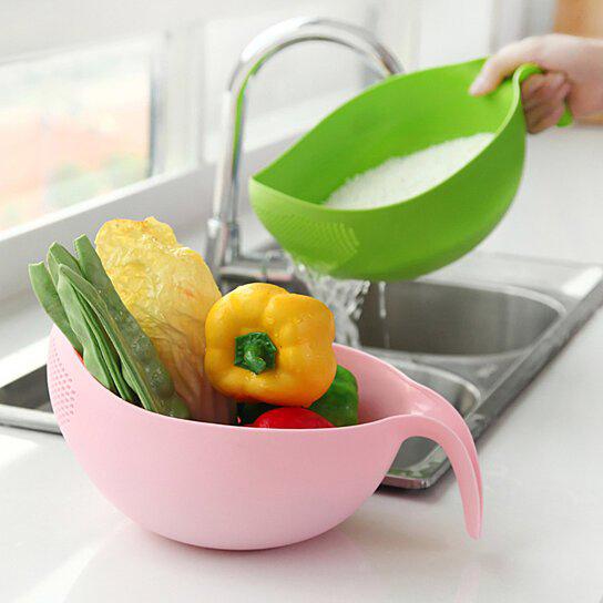 Strainer Sieve Basket with Handle for Rice Fruits and Vegetables Kitchen & Dining - DailySale