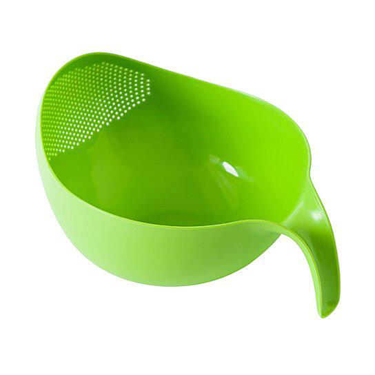 Strainer Sieve Basket with Handle for Rice Fruits and Vegetables Kitchen & Dining Green - DailySale