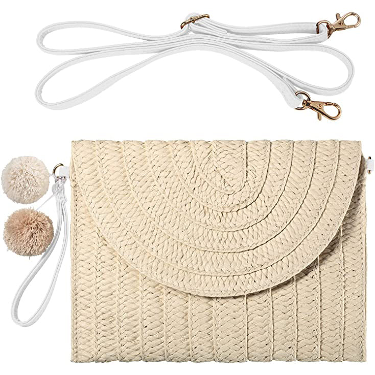 Straw Handmade Shoulder Bag Bags & Travel Cream - DailySale