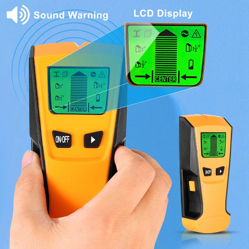 Stud Center Finder Wall Scanner AC Live Wire Detector with LCD Display Batteries & Electrical - DailySale