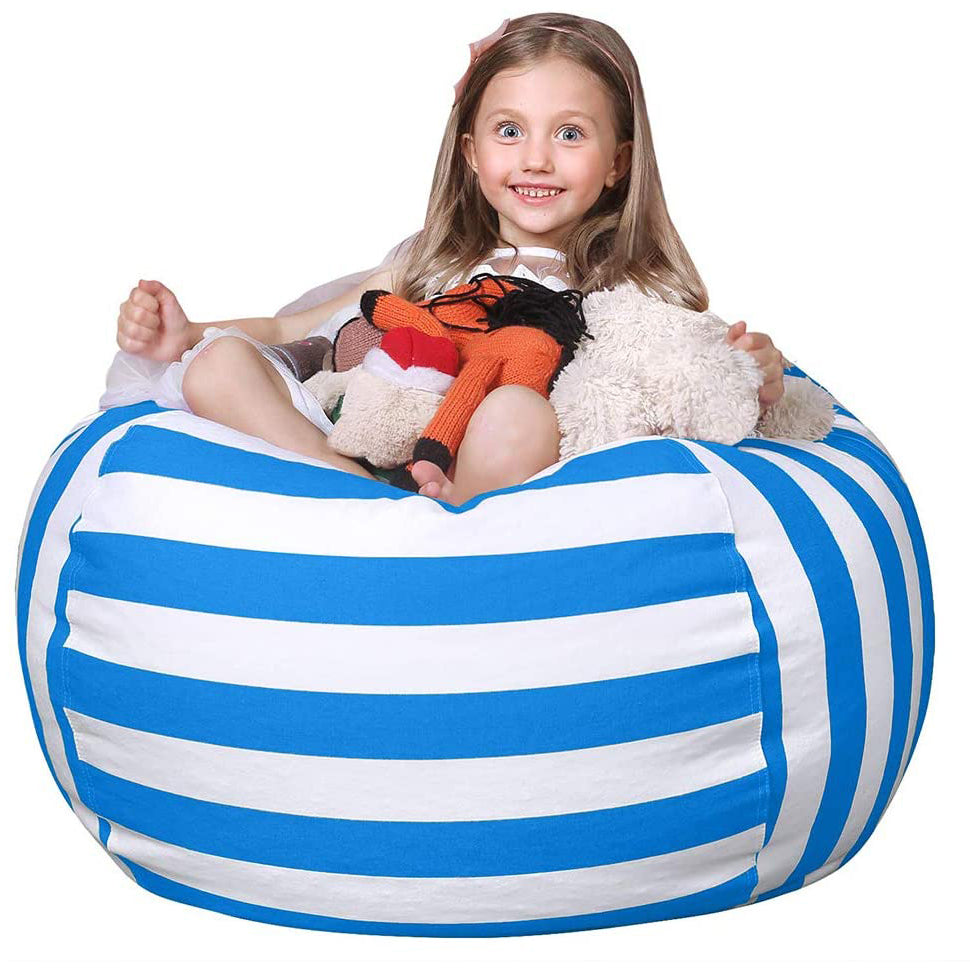 Stuffed Animal Storage Bean Bag Chair Cover Closet & Storage Blue - DailySale